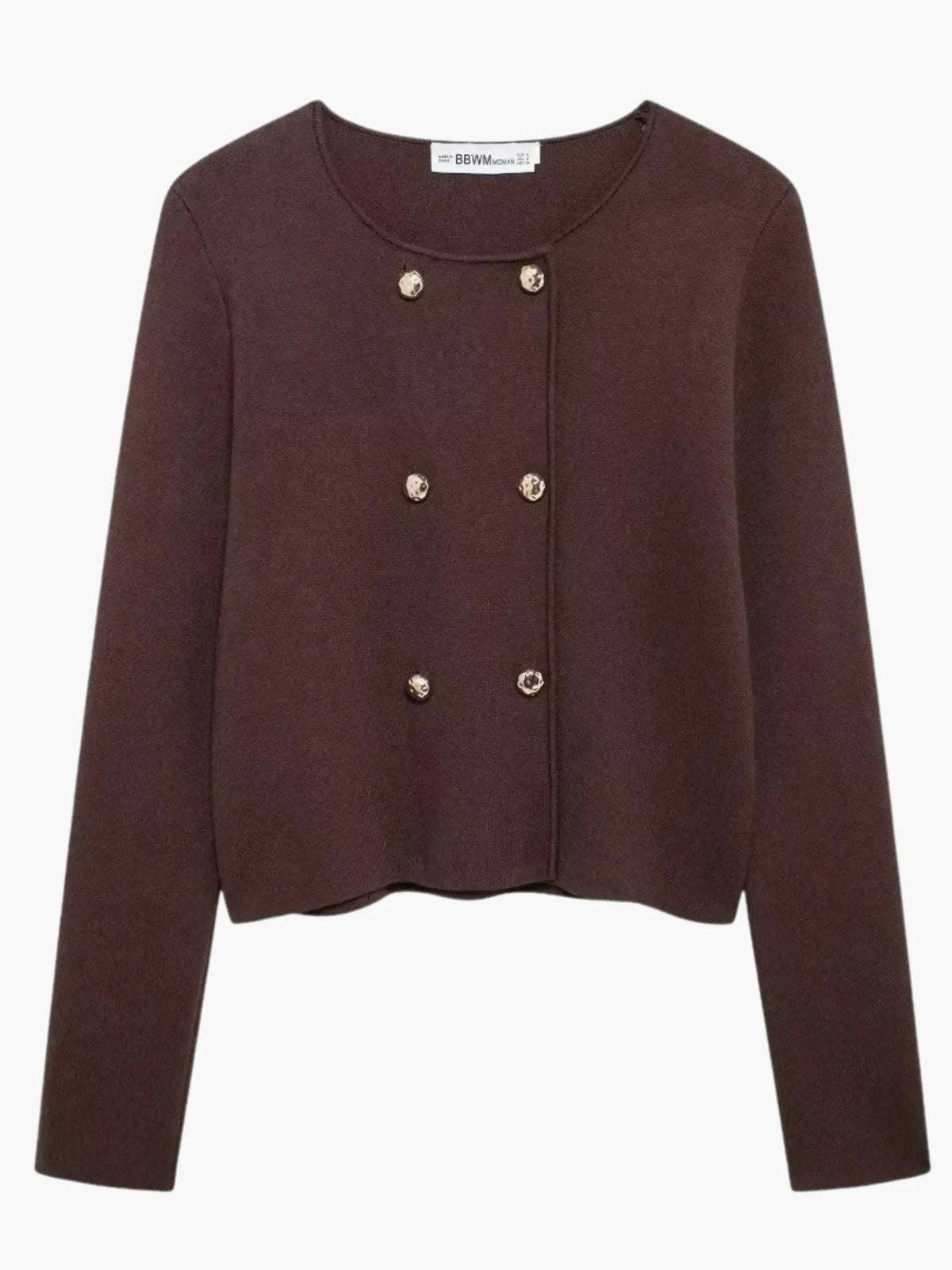 Women's Double-Breasted Button-Front Knit Cardigan