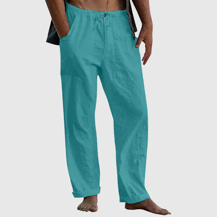 Casper - Pantalons de plage en lin pour hommes, coupe ample