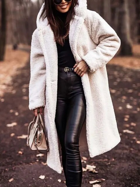 Women's Hooded Knee-Length Tailored Winter Coat