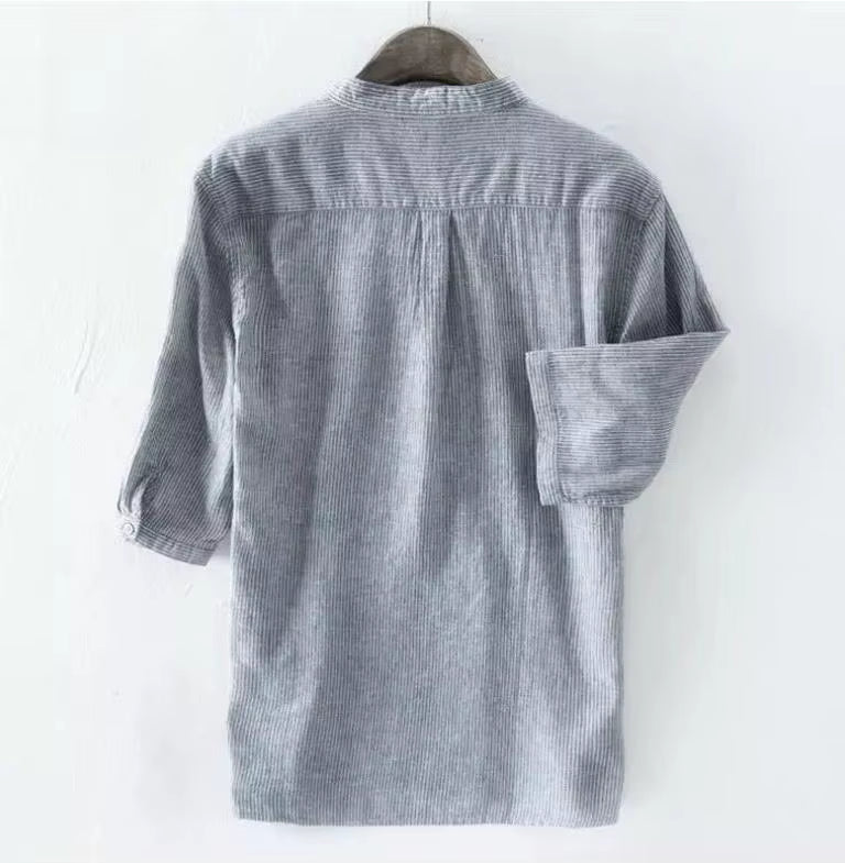 Antony - chemise en lin avec rayures en coton
