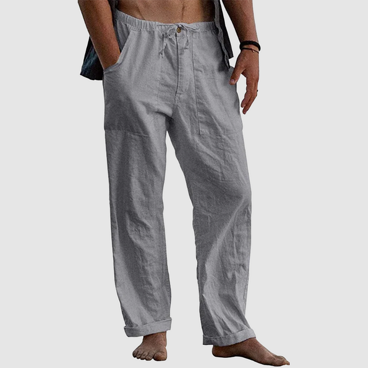 Casper - Pantalons de plage en lin pour hommes, coupe ample