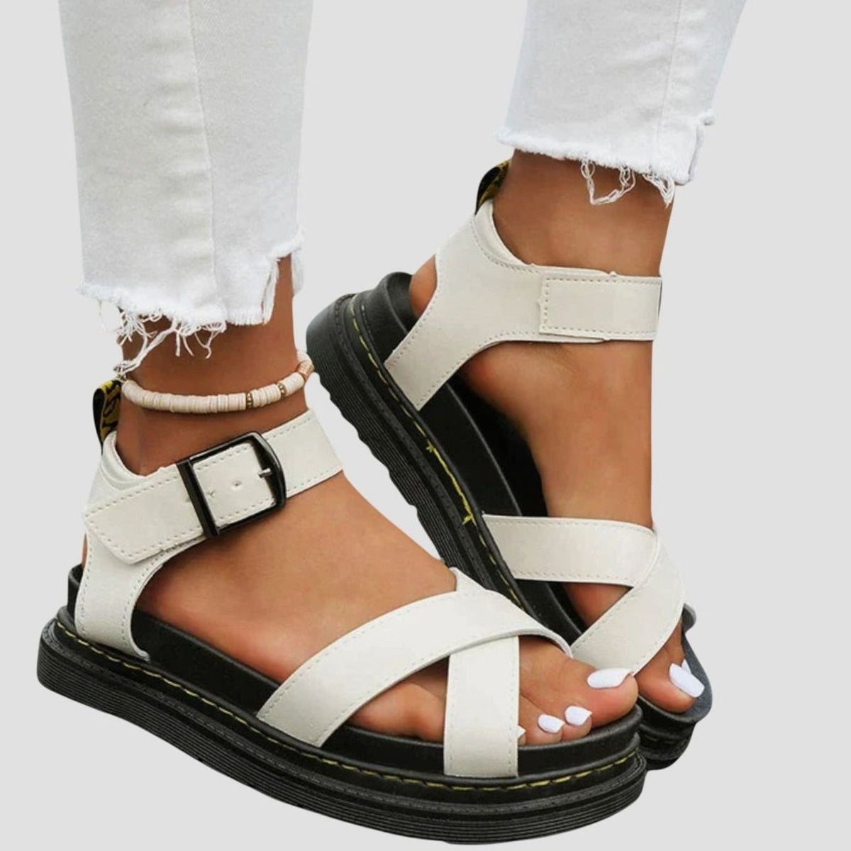 Women's Crossover Strap Buckle Platform Sandals