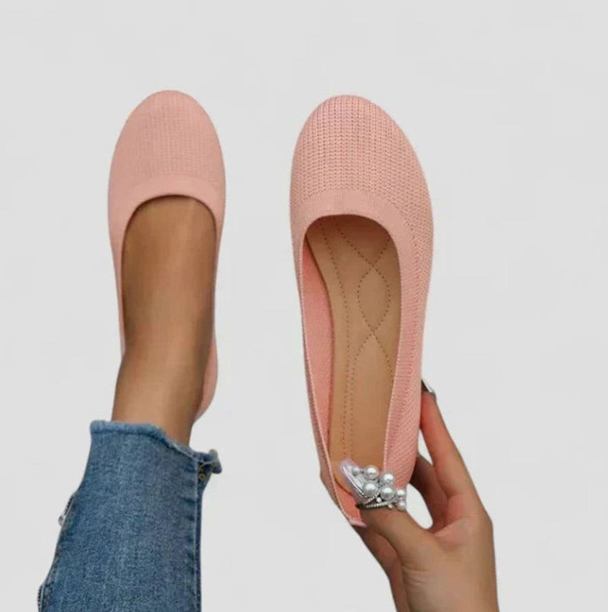 Women's Orthopaedic Knit Slip-On Flats with Arch Support