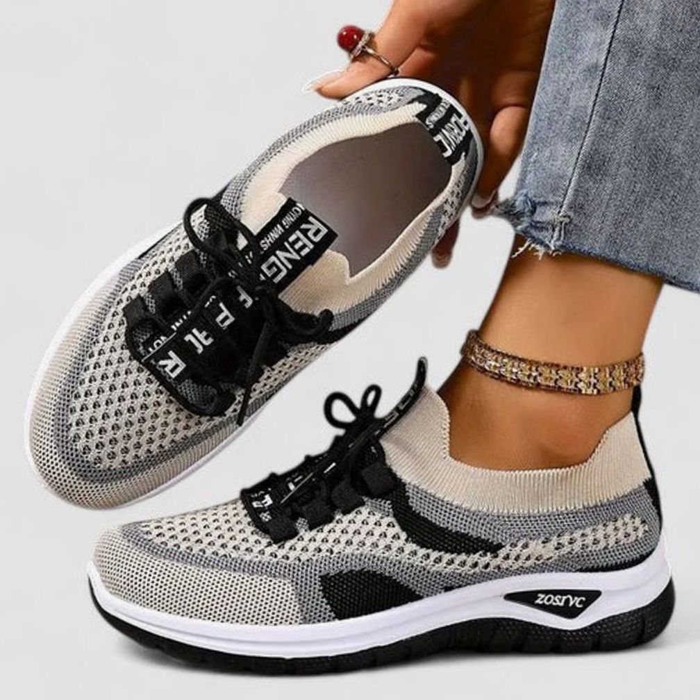 Women's Orthopaedic Breathable Mesh Lace-Up Trainers