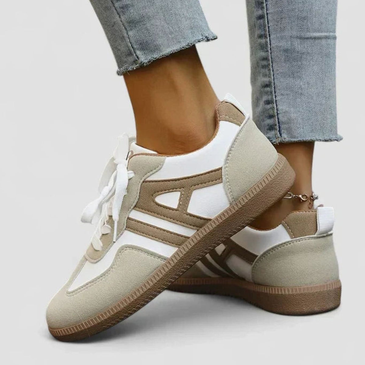 Women's Orthopaedic Retro Lace-Up Flatform Trainers