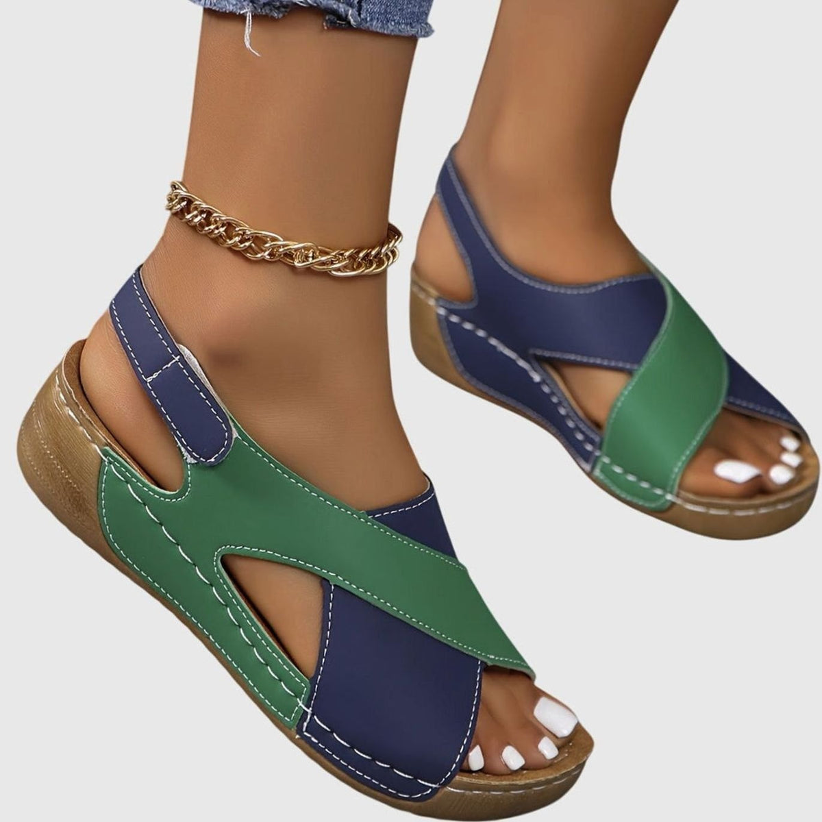 Women's Orthopaedic Wedge Slingback Sandals with Arch Support