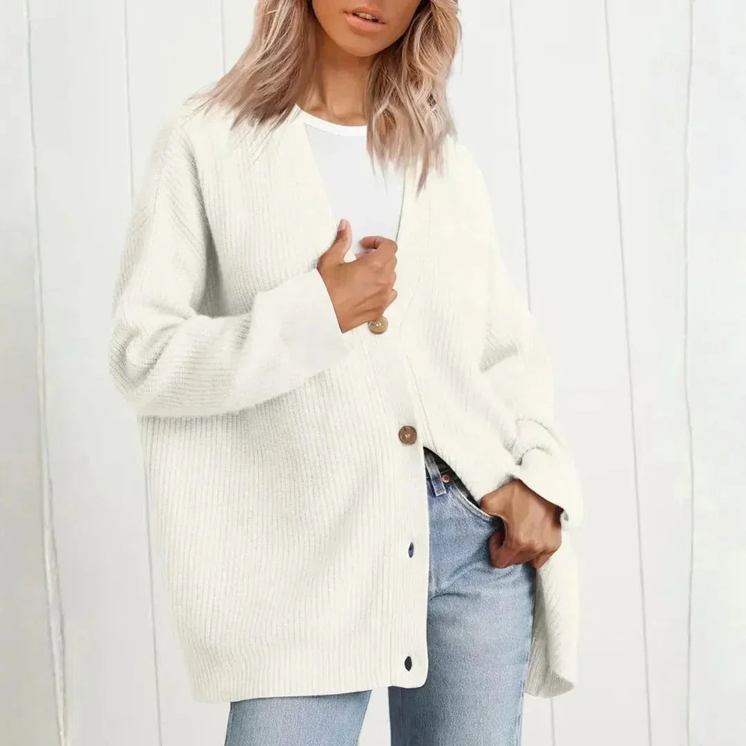 Women's Longline Ribbed Knit Cardigan