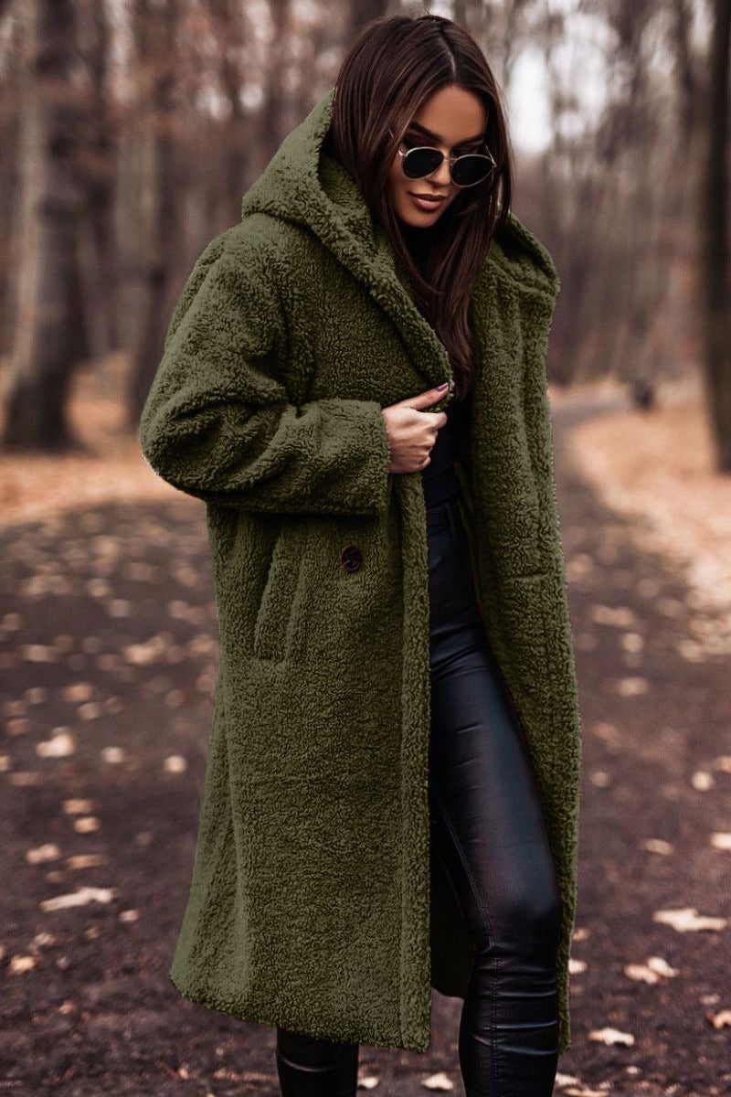 Women's Oversized Knee-Length Teddy Fleece Coat