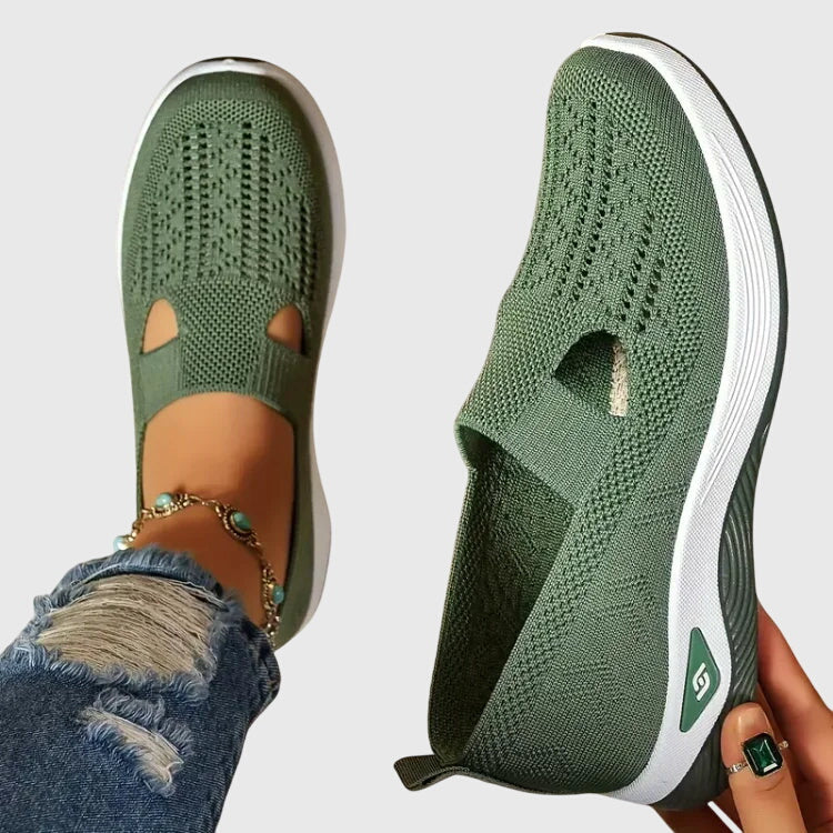 Women's Orthopaedic Slip-On Walking Shoes with Hook-and-Loop Strap