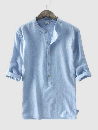 Antony - chemise en lin avec rayures en coton