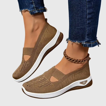 Women's Orthopaedic Slip-On Walking Shoes with Hook-and-Loop Strap