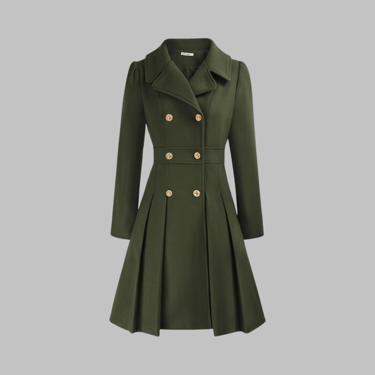 Women's Double-Button Tailored Longline Coat