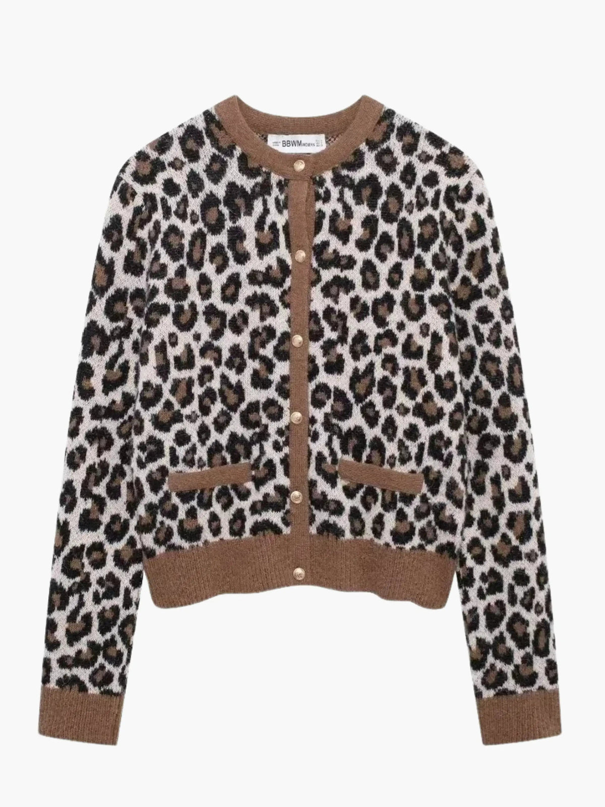 Women's Relaxed Leopard Print V-Neck Knit Cardigan