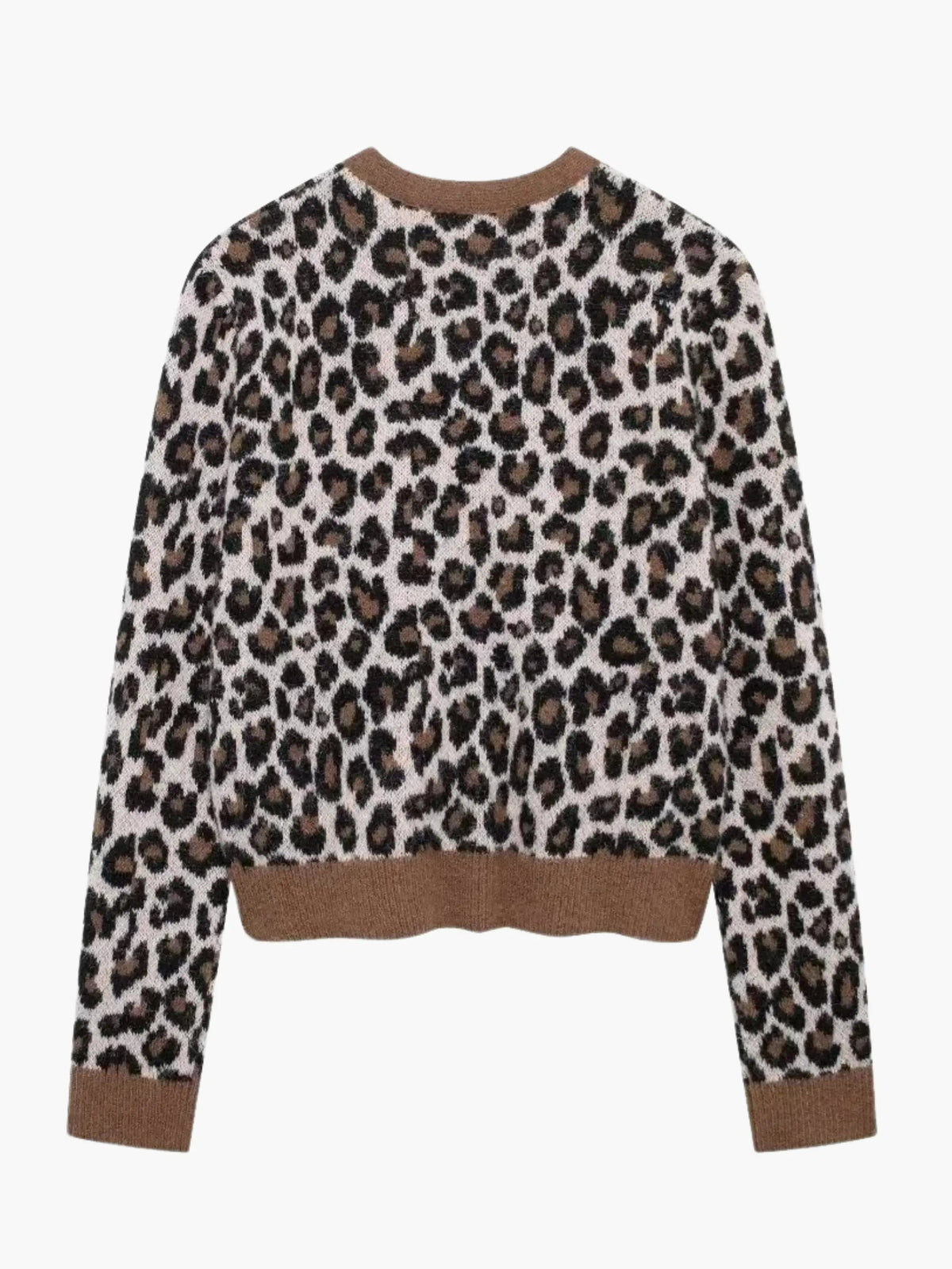 Women's Relaxed Leopard Print V-Neck Knit Cardigan