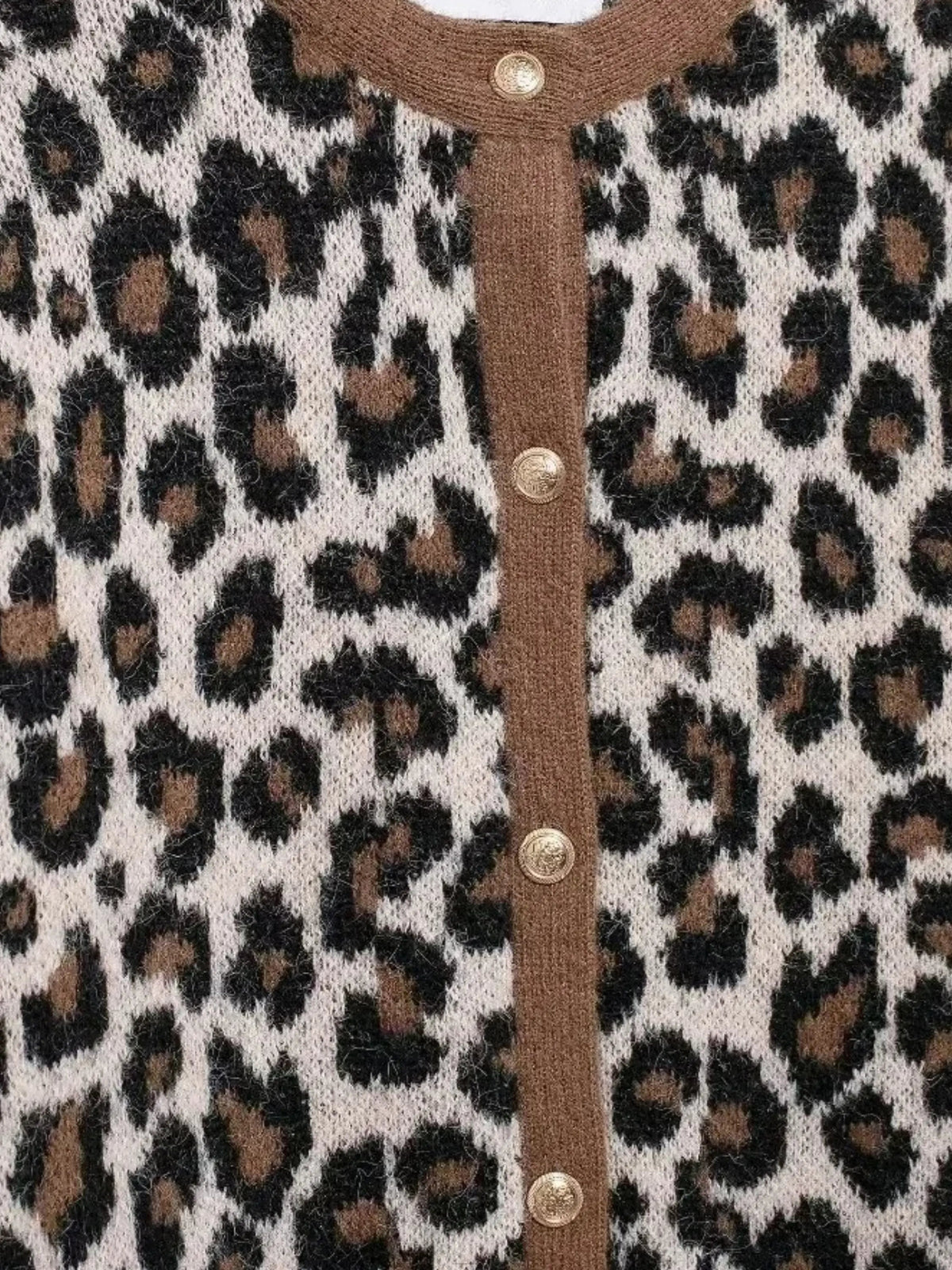 Women's Relaxed Leopard Print V-Neck Knit Cardigan