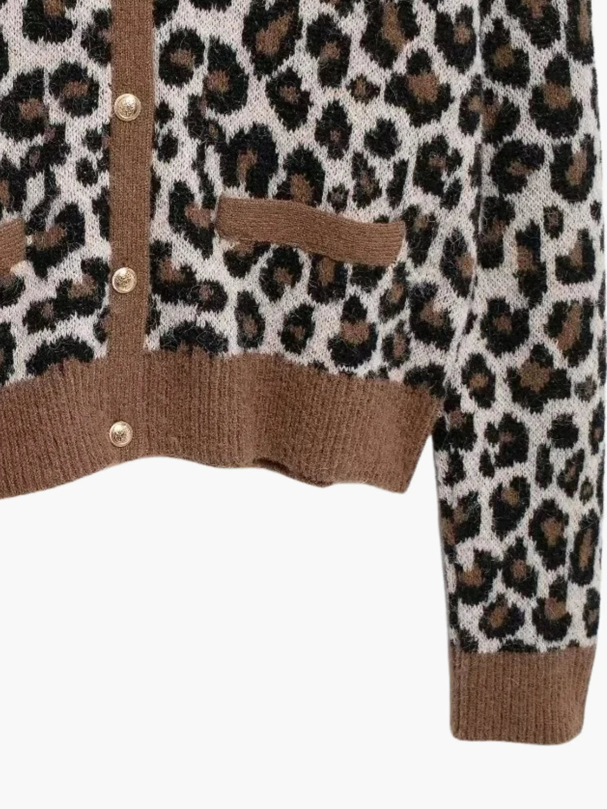 Women's Relaxed Leopard Print V-Neck Knit Cardigan
