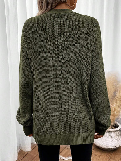 Women's Drop-Shoulder Pointelle Knit Cardigan