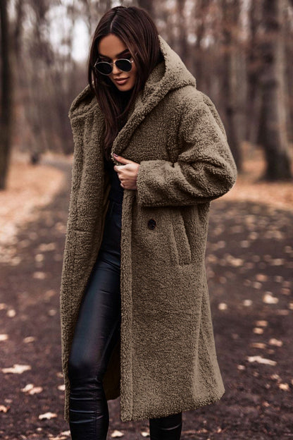 Women's Hooded Knee-Length Tailored Winter Coat