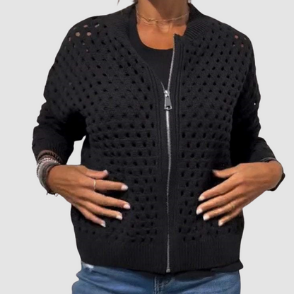 Women's Relaxed-Fit Crochet Knit Cardigan
