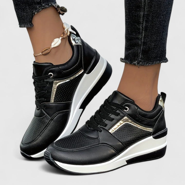 Women's Orthopaedic Hidden-Wedge Lace-Up Trainers