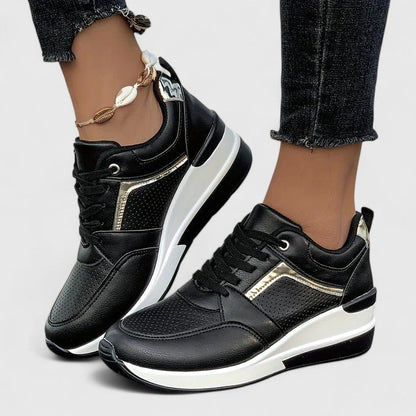 Women's Orthopaedic Hidden-Wedge Lace-Up Trainers