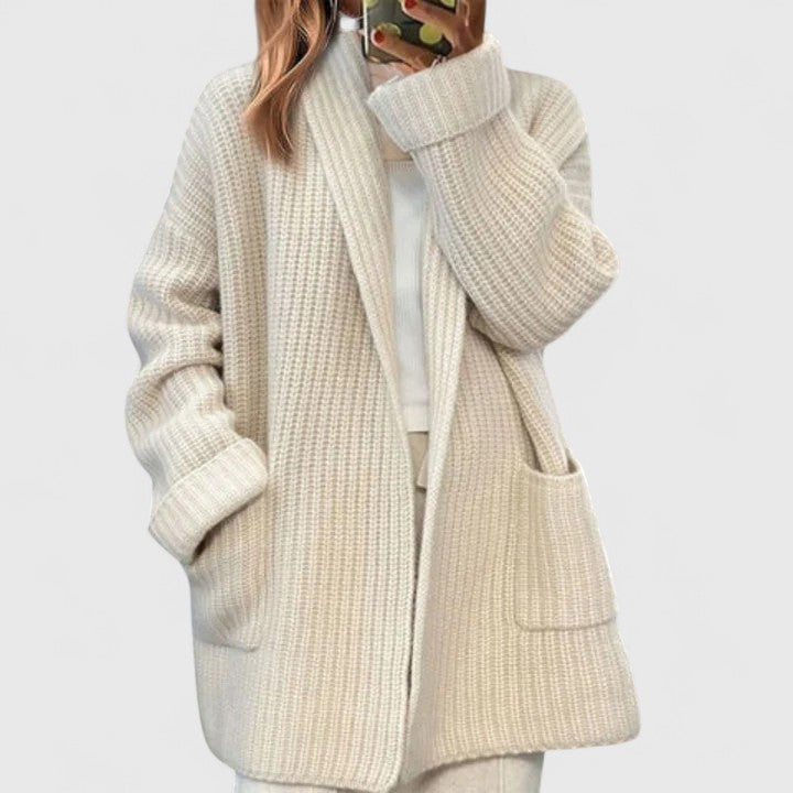 Women's Longline Open-Front Cardigan with Pockets