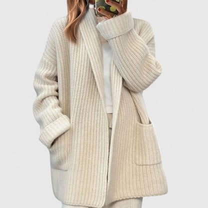 Women's Longline Open-Front Cardigan with Pockets