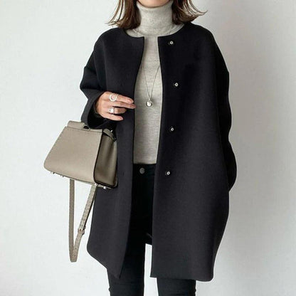 Women's Relaxed-Fit Short Coat with Pockets