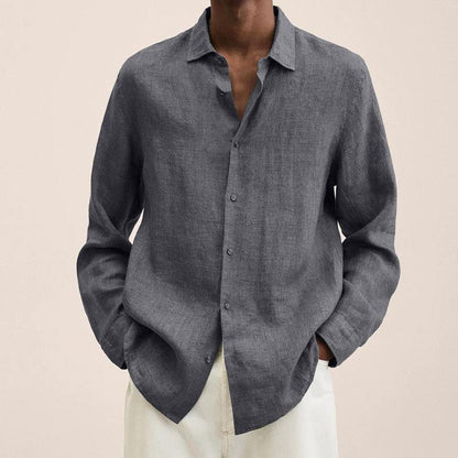 Calvin - Chemises en lin à manches longues pour hommes