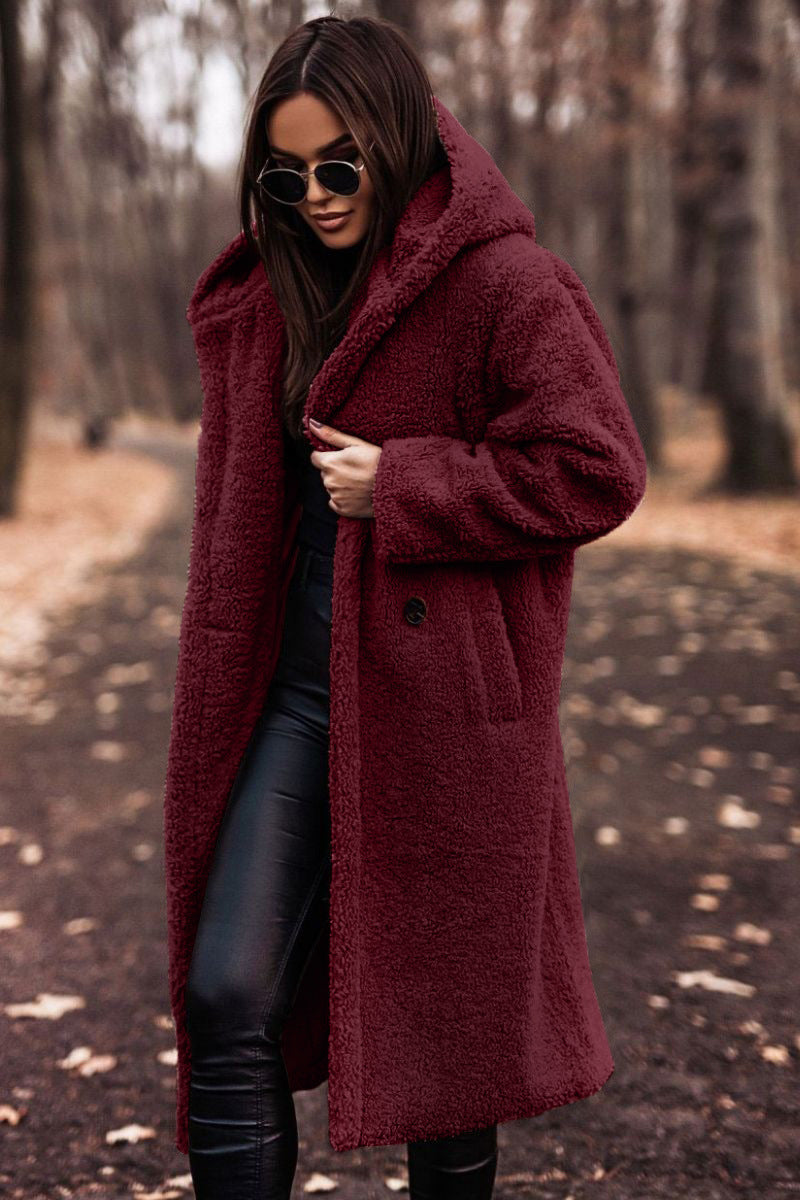 Women's Hooded Knee-Length Tailored Winter Coat