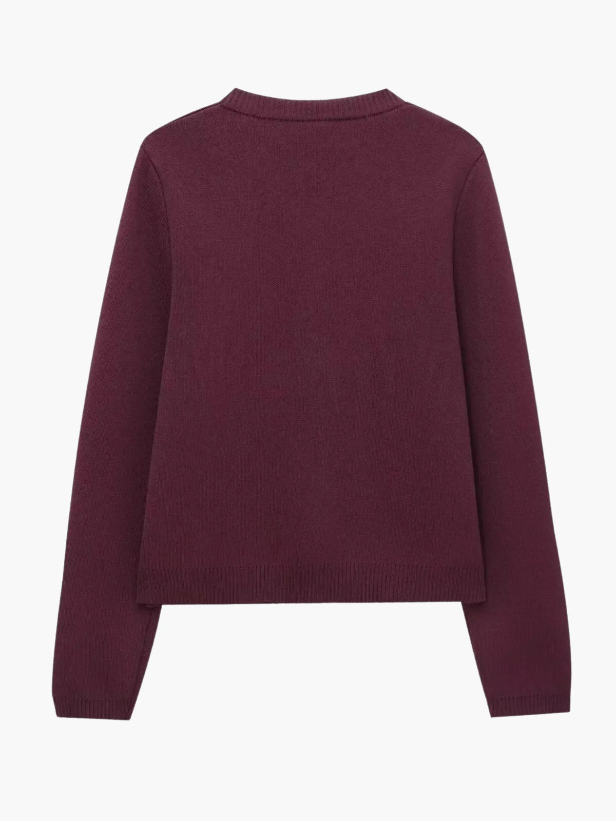 Women's Gold Button Round-Neck Knit Cardigan