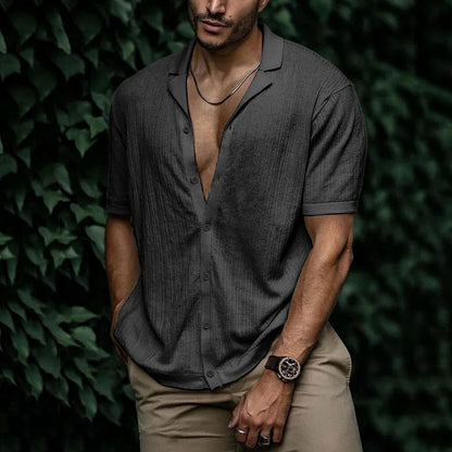 Carl - Chemise en coton tricotée simple pour homme