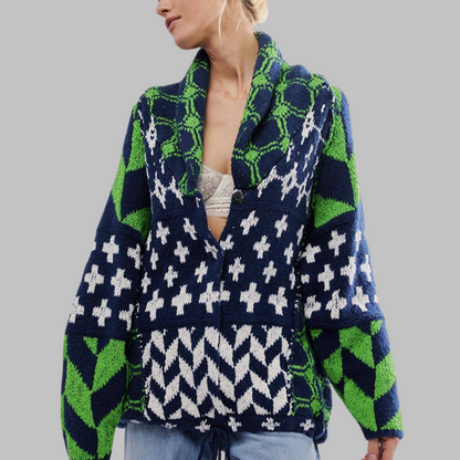 Women's Oversized Button-Front Cardigan
