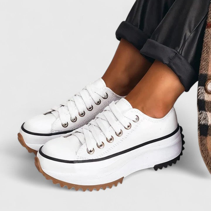 Women's Platform Lace-Up Trainers with Cushioned EVA Sole