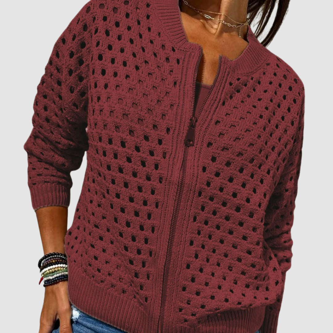 Women's Relaxed-Fit Crochet Knit Cardigan