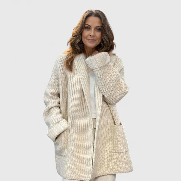 Women's Longline Open-Front Cardigan with Pockets