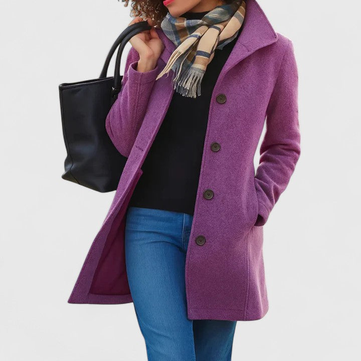 Women's Classic Button-Front Longline Coat