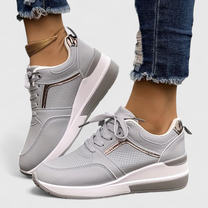 Women's Orthopaedic Hidden-Wedge Lace-Up Trainers