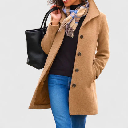 Women's Classic Button-Front Longline Coat