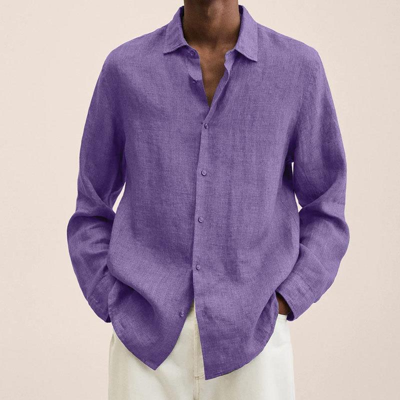 Calvin - Chemises en lin à manches longues pour hommes