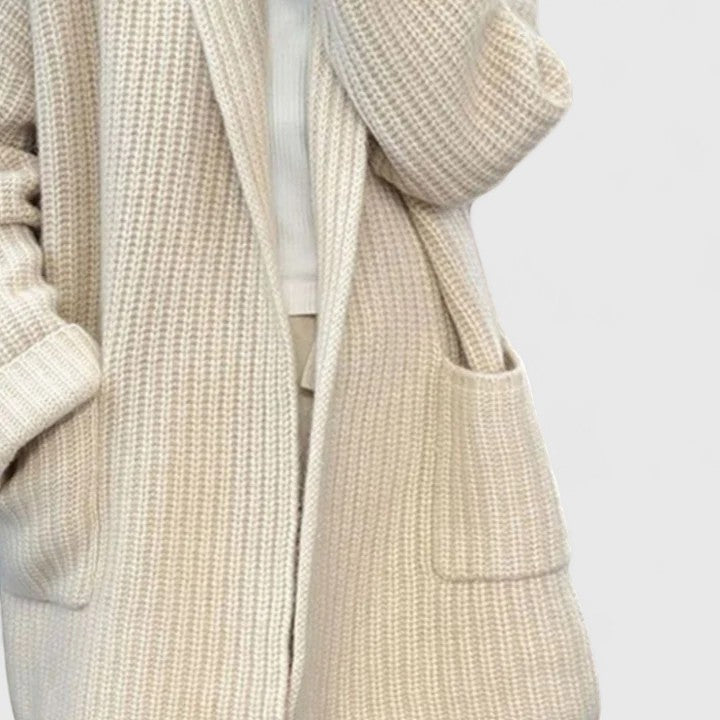 Women's Longline Open-Front Cardigan with Pockets
