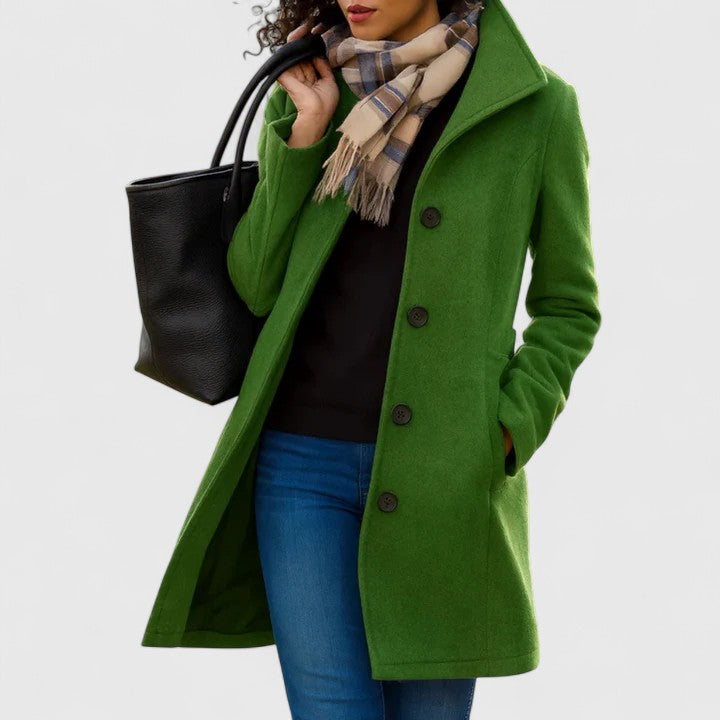 Women's Classic Button-Front Longline Coat