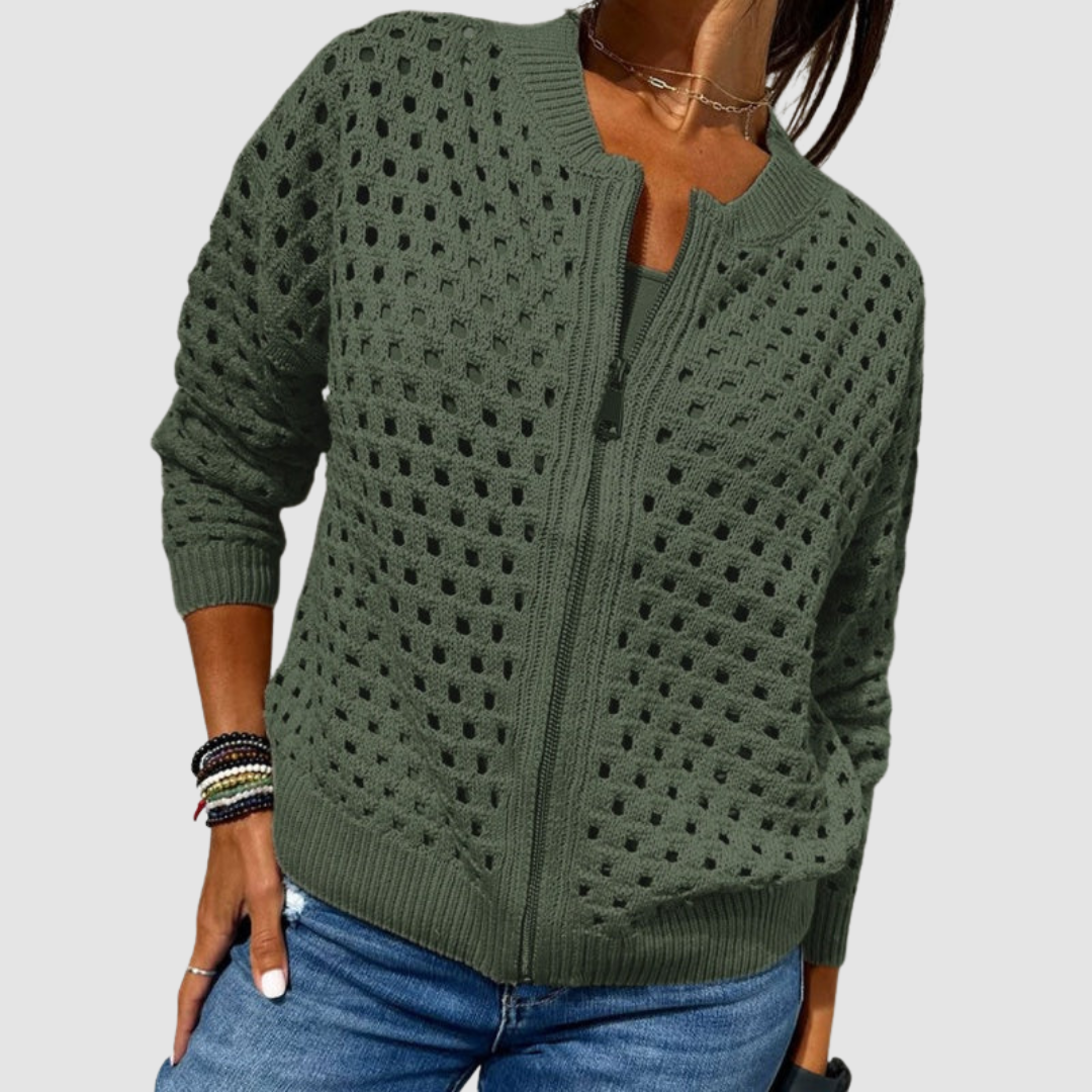 Women's Relaxed-Fit Crochet Knit Cardigan