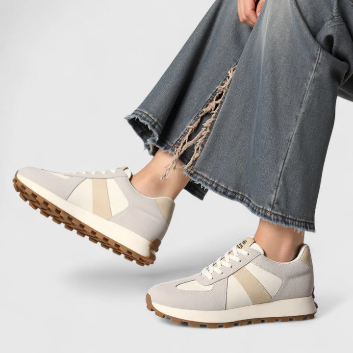 Women's Retro Lace-Up Trainers with Hidden Height Sole
