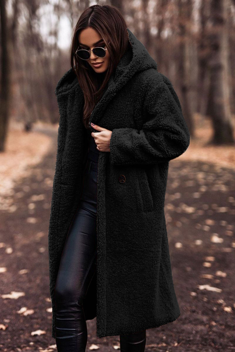 Women's Hooded Knee-Length Tailored Winter Coat