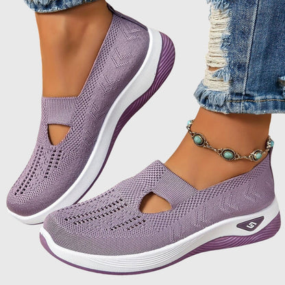 Women's Orthopaedic Slip-On Walking Shoes with Hook-and-Loop Strap
