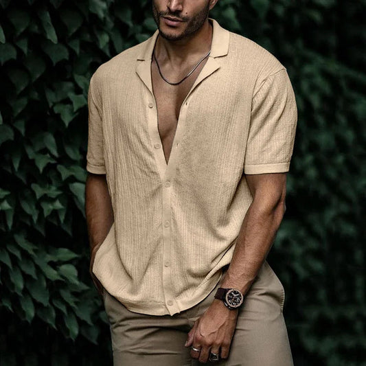 Carl - Chemise en coton tricotée simple pour homme