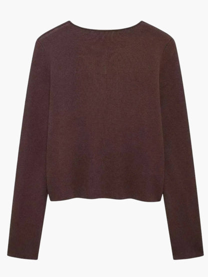 Women's Double-Breasted Button-Front Knit Cardigan