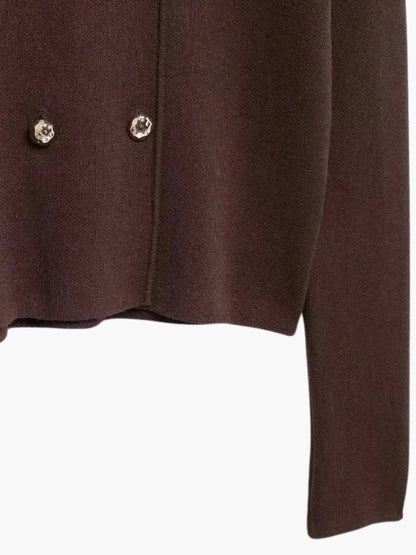 Women's Double-Breasted Button-Front Knit Cardigan