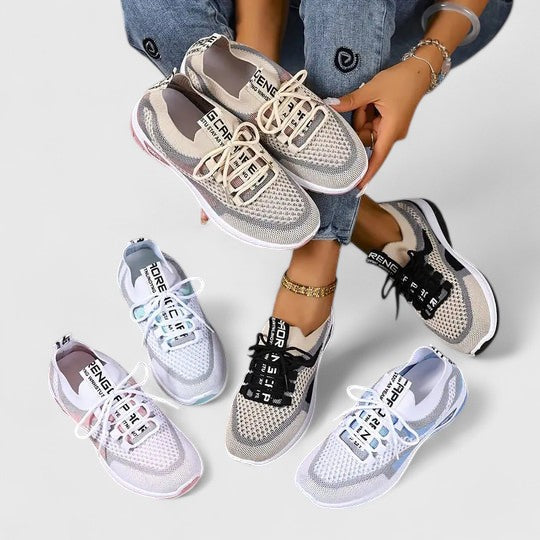 Women's Orthopaedic Lightweight Mesh Trainers with Shock-Absorbing Sole